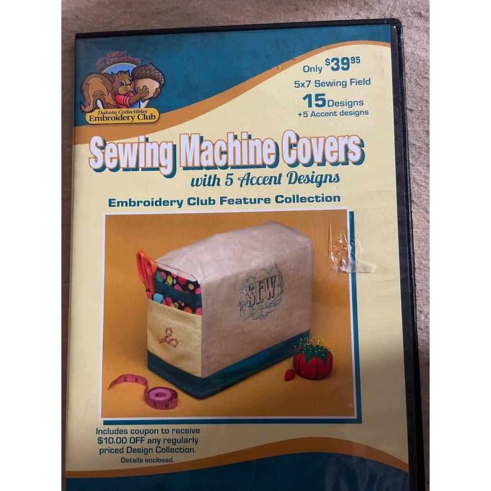 Dakota Collectibles Sewing Machine Covers Embroidery Designs CD F70645 5x7 Field